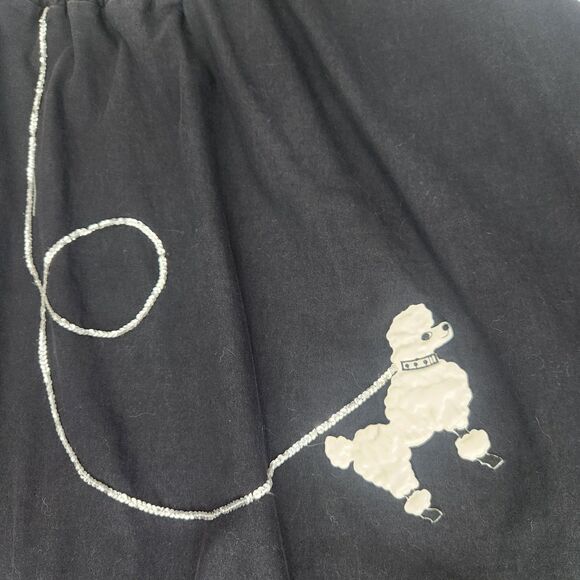 Iconic 50s-Black Poodle Skirt-Elastic Waist-Sequins-Rockabilly-Sock Hop-Adult OS - Picture 6 of 10